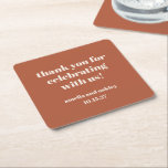 Vet Roest Herfst Retro Custom Wedding Dank u Kartonnen Onderzetters<br><div class="desc">Vet Minimalistisch Rust Herfst Retro Eenvoudige Custom Wedding Dank u Vierkant Papier Onderzetter</div>