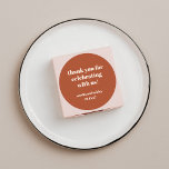Vet Roest Herfst Retro Custom Wedding Dank u Ronde Sticker<br><div class="desc">Vet minimalistisch roest Herfst retro eenvoudige aangepaste bruiloft dank u klassieke ronde Sticker</div>
