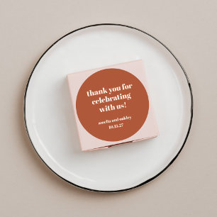 Vet Roest Herfst Retro Custom Wedding Dank u Ronde Sticker