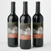 Vet Roest Herfst Retro Custom Wedding Foto Wijn Etiket (Flessen)