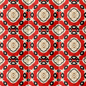 Vet Rood Beige Zwart Symmetrisch Geometrisch Patro Tegeltje