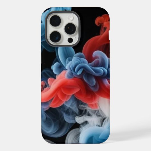 Vet Rood Blauw Smoke Art – Telefoonhoesje iPhone Hoesje (Achterkant)