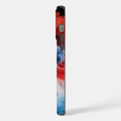 Vet Rood Blauw Smoke Art – Telefoonhoesje iPhone Hoesje (Linkerkant)