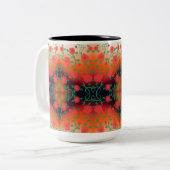 Vet Rood Bloemen Designer Koffie Mok (Voorkant links)