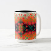 Vet Rood Bloemen Designer Koffie Mok (Voorkant rechts)