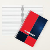 Vet Rood Donkerblauw Ruimte  Notitieboek (Binnen)