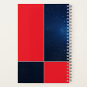 Vet Rood Donkerblauw Ruimte  Notitieboek (Achterkant)
