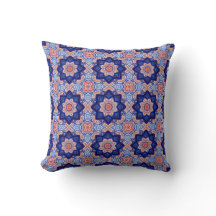 Vet Rood en Blauw Mandala Tegel Patroon