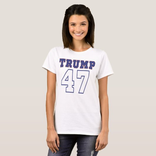 Vet Rood en Blauw Trump 47 T-shirt (Voorkant volledig)