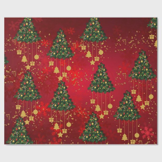 Vet rood en goud cadeaupapier (Vlak)
