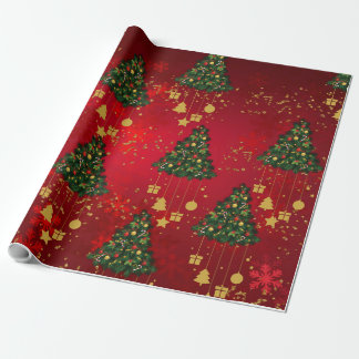 Vet rood en goud cadeaupapier