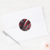 Vet rood en grijs dynamisch ronde sticker (Envelop)