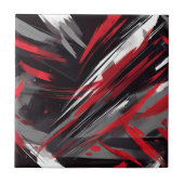 Vet rood en grijs dynamisch tegeltje (Voorkant)