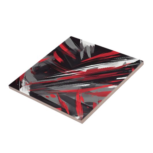 Vet rood en grijs dynamisch tegeltje (Zijkant)