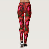 Vet rood en groen Abstract kunstpatroon Leggings (Achterkant)