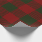 vet rood en groen plaid kerstcadeau cadeaupapier (Hoek)