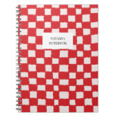 Vet rood en roze dambordpatroon notitieboek (Voorkant)