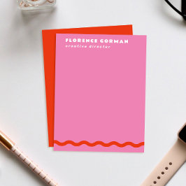 Vet Rood en Snoep Roze Wavy Lijst Persoonlijk Bedankkaart