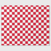 Vet Rood en Wit Checkerboard Cadeaupapier (Vlak)