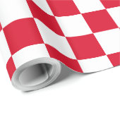 Vet Rood en Wit Checkerboard Cadeaupapier (Rol Hoek)