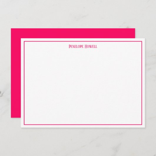 Vet Rood en Wit Gepersonaliseerde Nota Kaart (Voorkant / Achterkant)