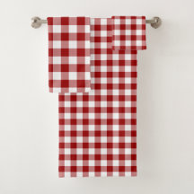 Vet rood en wit gingham met handdoeken