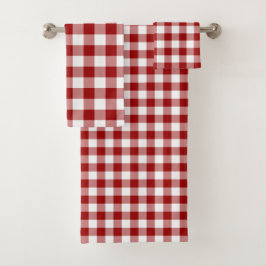 Vet rood en wit gingham met handdoeken