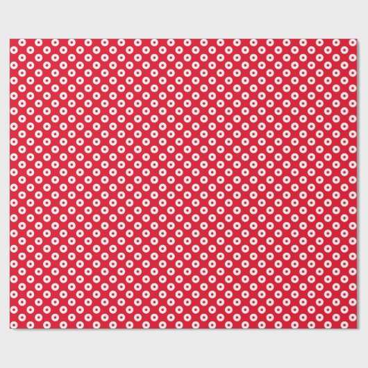 Vet Rood en Wit Polka Dots Inpakpapier (Vlak)