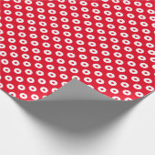 Vet Rood en Wit Polka Dots Inpakpapier (Hoek)