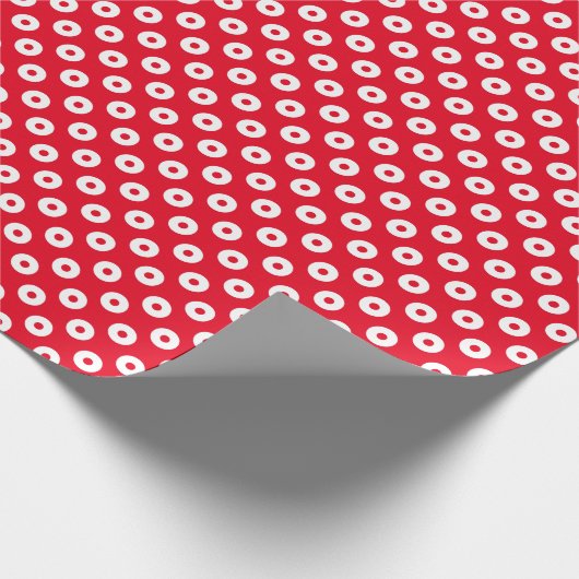 Vet Rood en Wit Polka Dots Inpakpapier (Hoek)