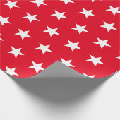 Vet rood en wit sterpatroon cadeaupapier (Hoek)