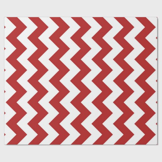 Vet Rood en Wit Zigzag Patroon geschenkverpakking Cadeaupapier (Vlak)