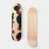 Vet Rood en Zwart Abstract Skateboard Design (Voorkant)