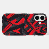Vet rood en zwart Case-Mate iPhone case (Achterkant (horizontaal))