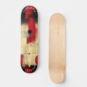 Vet rood en zwart geometrisch Abstract skateboard (Voorkant)