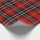 Vet rood en zwart geplakt kerstpatroon cadeaupapier (Hoek)