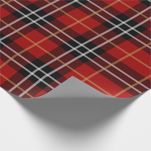 Vet rood en zwart geplakt kerstpatroon cadeaupapier (Hoek)