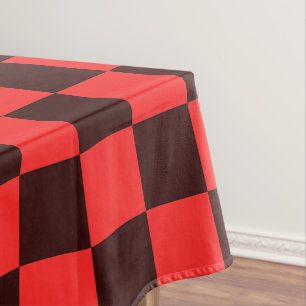 Vet rood en zwart geruit patroonontwerp tafelkleed