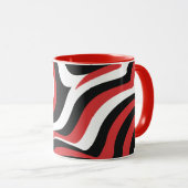 Vet rood en zwart golfpatroon mok (Voorkant rechts)