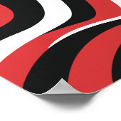 Vet rood en zwart golfpatroon poster (Hoek)