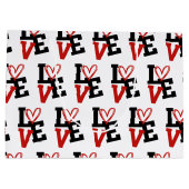 Vet Rood en Zwart Romantisch Patroonontwerp Groot Cadeauzakje (Achterkant)