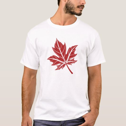 vet rood esdoornblad t-shirt (Voorkant)