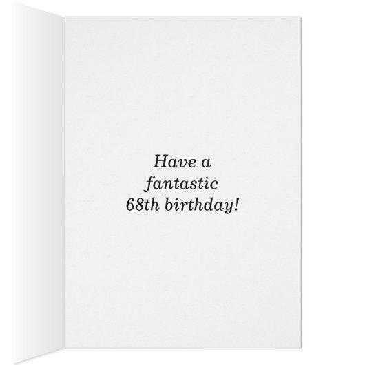 Vet, rood, Faux Gold 68th Birthday met naam Kaart (Binnen (Rechts))