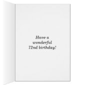 Vet, rood, Faux Gold 72e verjaardag met Kaart (Binnen (Rechts))