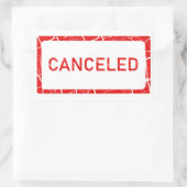 Vet Rood GEANNULEERD Bericht Rechthoekige Sticker (Tas)