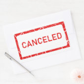 Vet Rood GEANNULEERD Bericht Rechthoekige Sticker (Envelop)