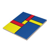 Vet Rood Geel en Blauw Primaire Kleuren Geometrisc Tegeltje (Zijkant)