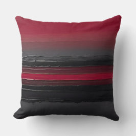 vet Rood grijs zwart penseelstrepen Kussen