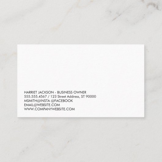 Vet rood hout visitekaartje (Achterkant)