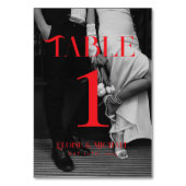 Vet Rood Moderne Zwart-Wit Foto Huwelijk Kaart (Voorkant)